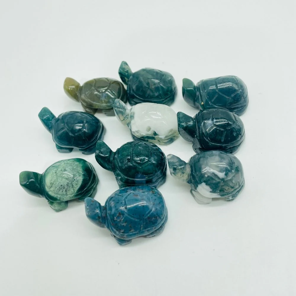 4 Types Turtle Carving Wholesale Caribbean & Moss Agate - Image 4
