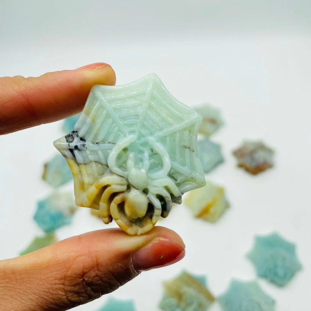 21 Pieces Caribbean Calcite Spider Carving - Image 2