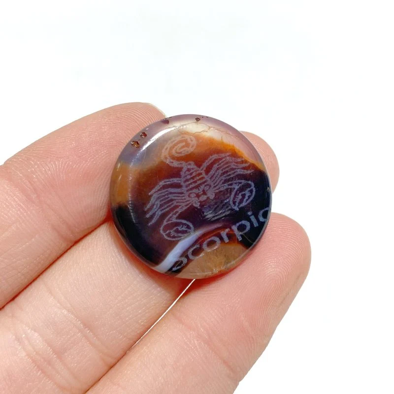 Carnelian 12 Zodiac Small Round Slices DIY Accessories - Image 10