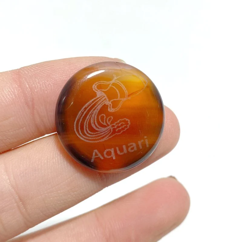 Carnelian 12 Zodiac Small Round Slices DIY Accessories - Image 12