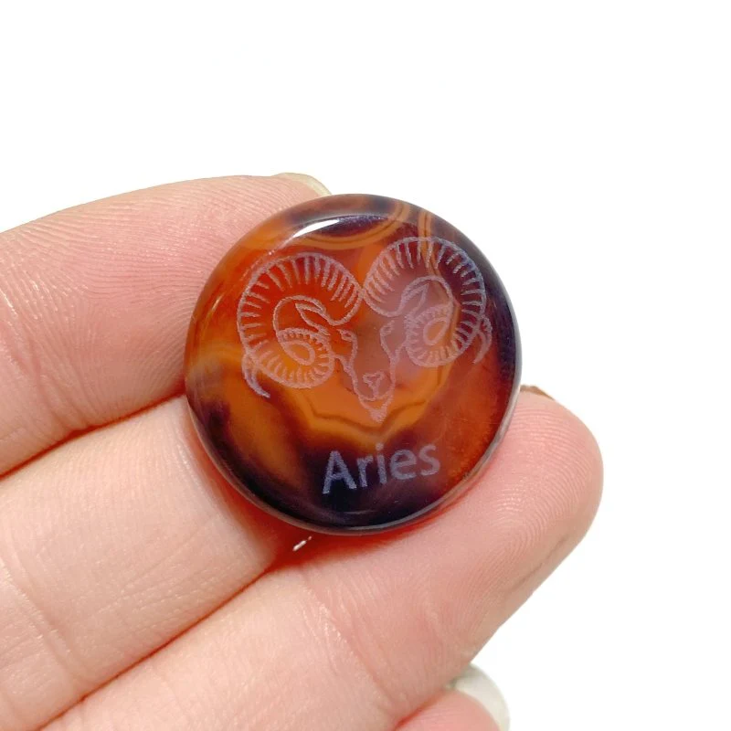 Carnelian 12 Zodiac Small Round Slices DIY Accessories - Image 5