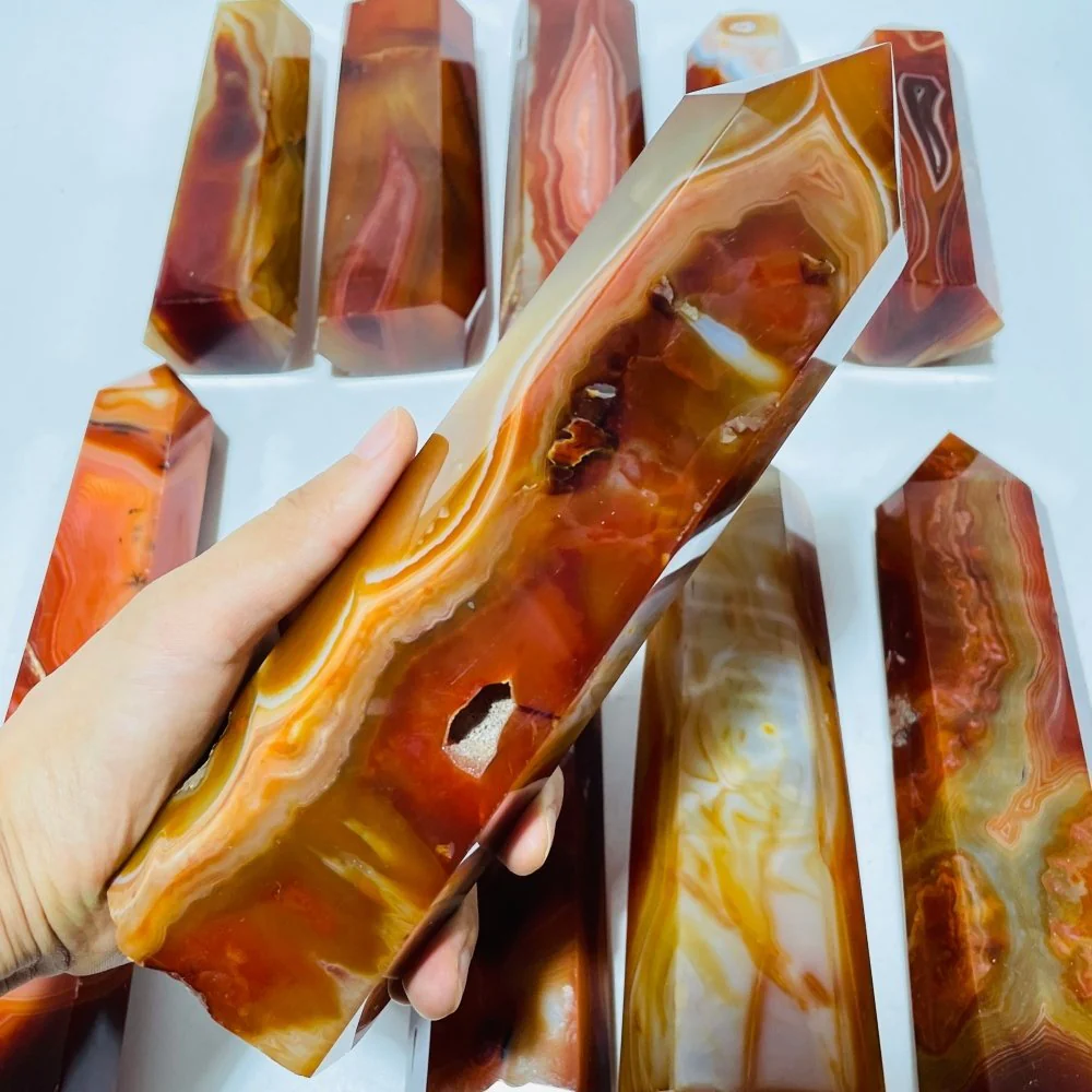 10 Pieces Large Carnelian Crystal Tower - Image 2