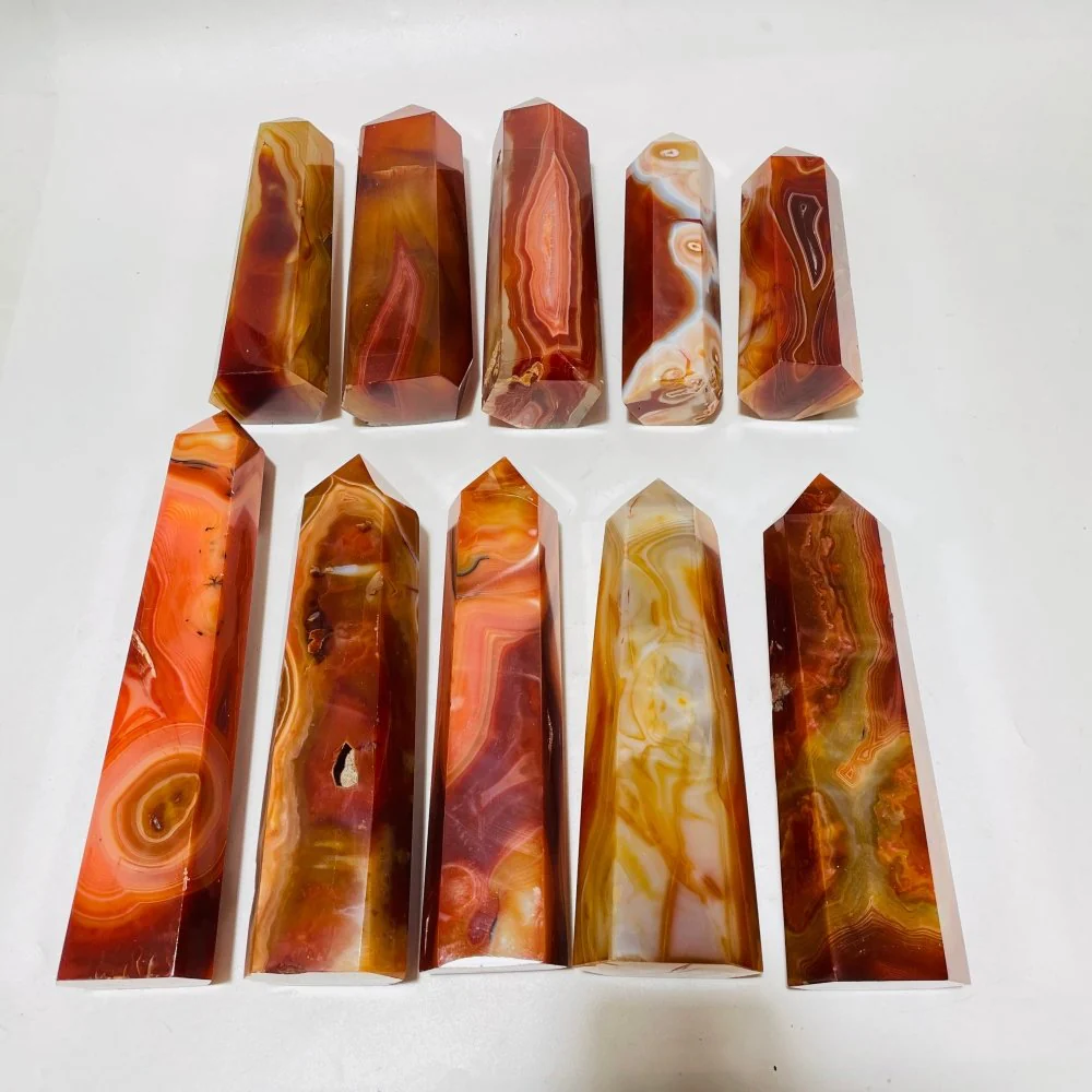 10 Pieces Large Carnelian Crystal Tower - Image 3
