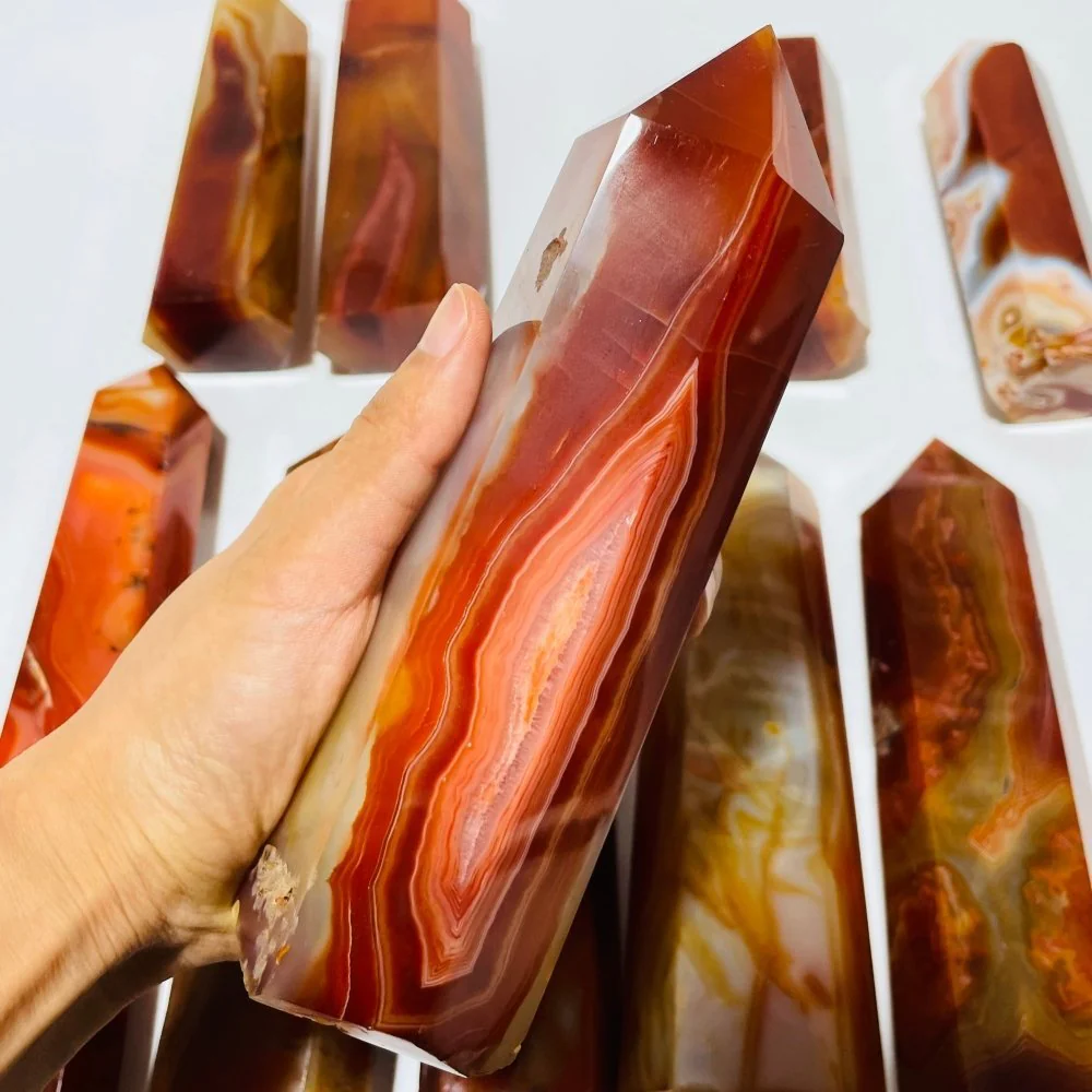 10 Pieces Large Carnelian Crystal Tower - Image 6