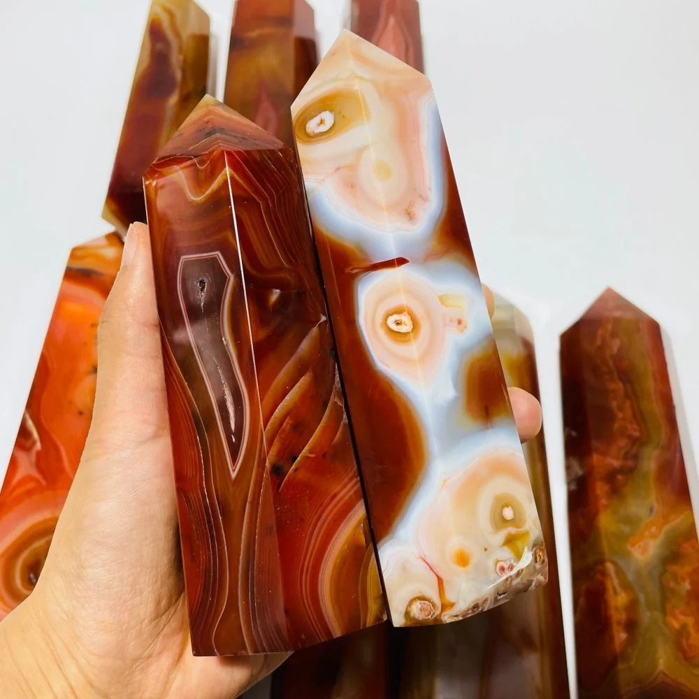 10 Pieces Large Carnelian Crystal Tower - Image 7