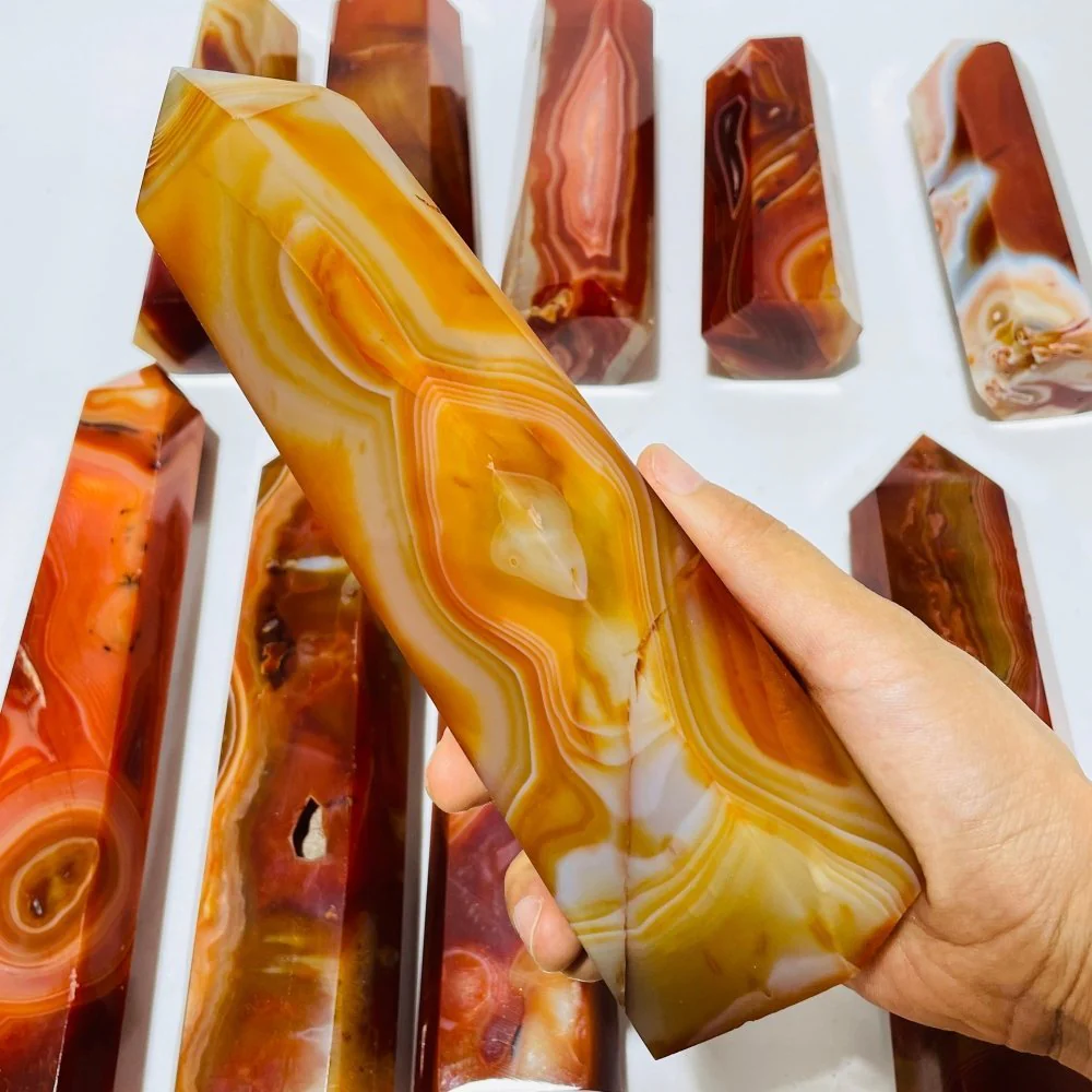 10 Pieces Large Carnelian Crystal Tower - Image 8