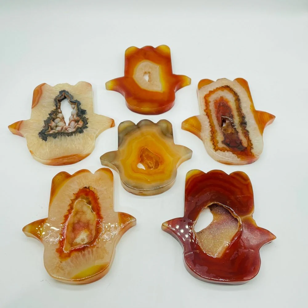 Carnelian Geode Hamsa Hand Carving Crystal Wholesale - Image 3