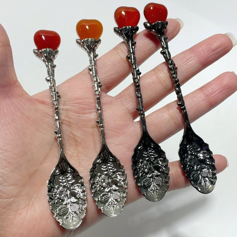 Carnelian Mini Heart Coffee Spoon Wholesale - Image 2