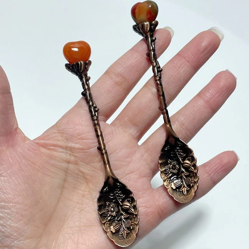 Carnelian Mini Heart Coffee Spoon Wholesale - Image 3