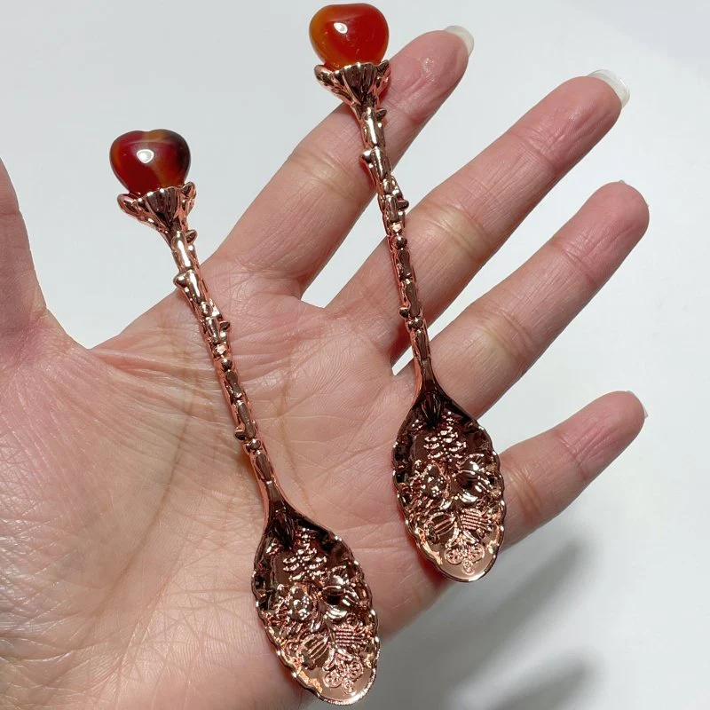 Carnelian Mini Heart Coffee Spoon Wholesale - Image 4