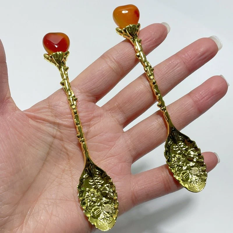 Carnelian Mini Heart Coffee Spoon Wholesale - Image 5