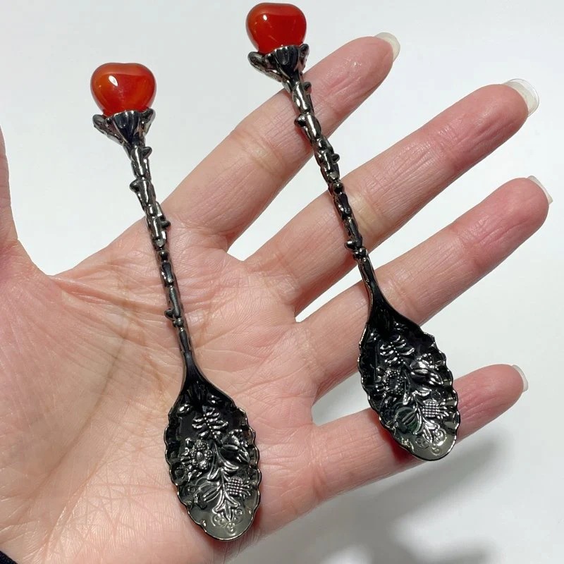 Carnelian Mini Heart Coffee Spoon Wholesale - Image 6