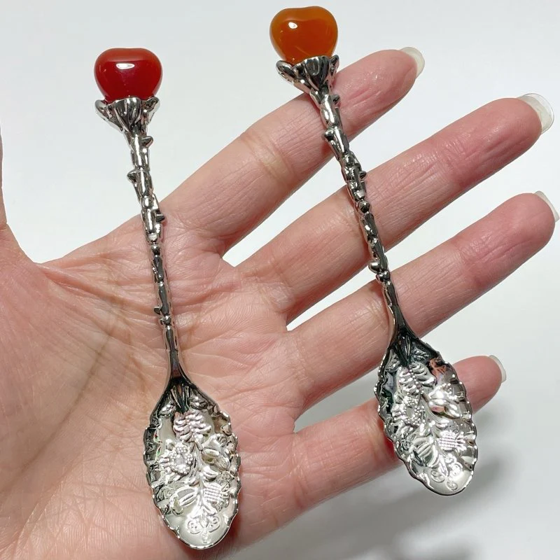 Carnelian Mini Heart Coffee Spoon Wholesale - Image 7