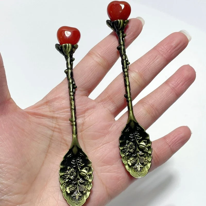 Carnelian Mini Heart Coffee Spoon Wholesale - Image 8