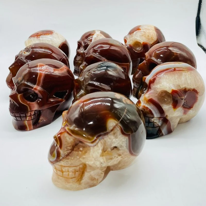 10 Pieces Carnelian Large Skull Carving - Image 2