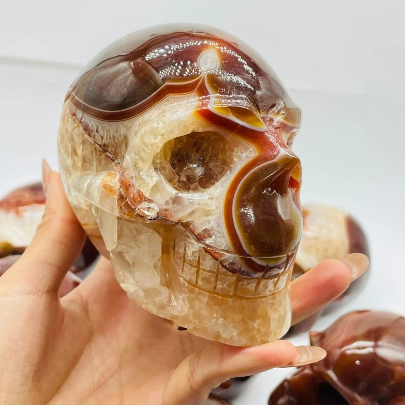 10 Pieces Carnelian Large Skull Carving - Image 3