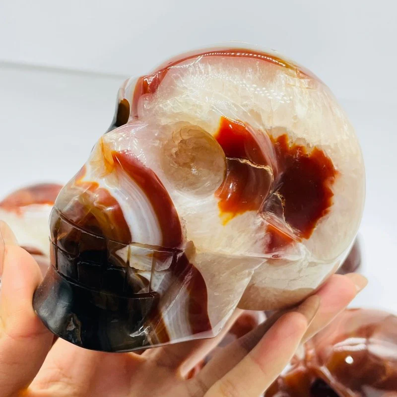 10 Pieces Carnelian Large Skull Carving - Image 4