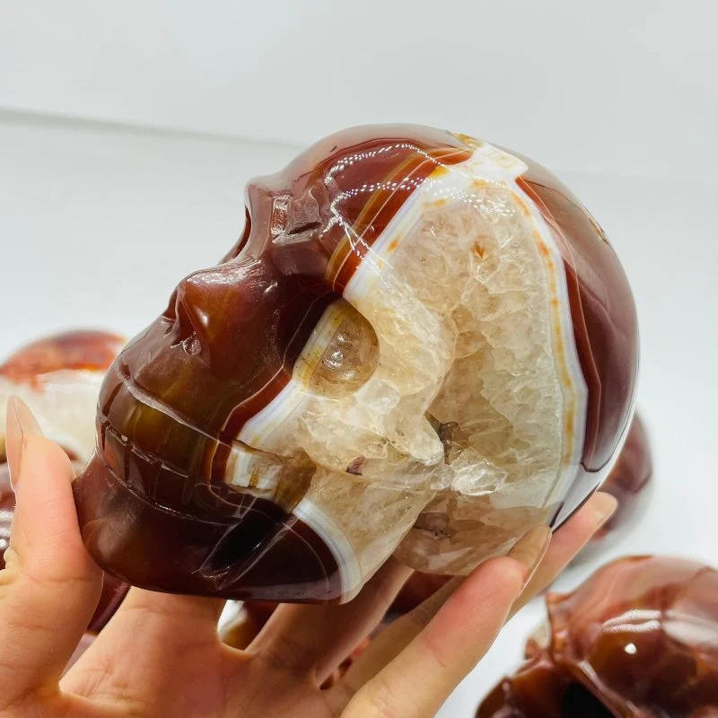 10 Pieces Carnelian Large Skull Carving - Image 5