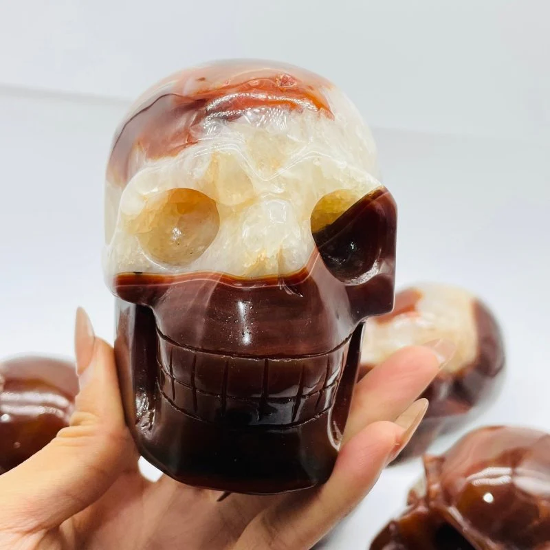 10 Pieces Carnelian Large Skull Carving - Image 6