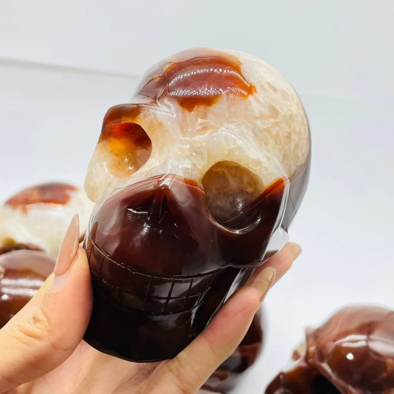 10 Pieces Carnelian Large Skull Carving - Image 7