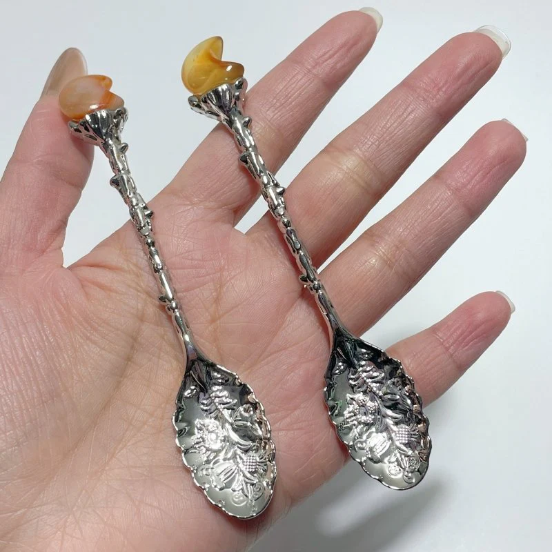 Carnelian Mini Moon Coffee Spoon Wholesale - Image 7