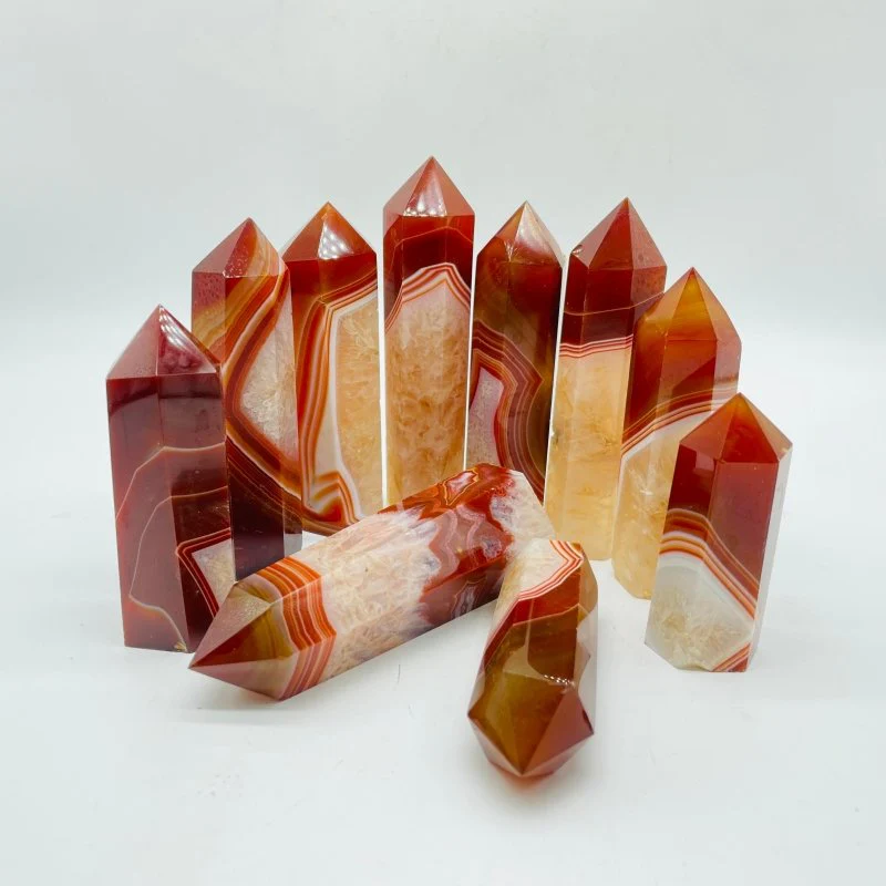 Carnelian Stripe Agate Mixed Quartz Points Wholesale - Image 2