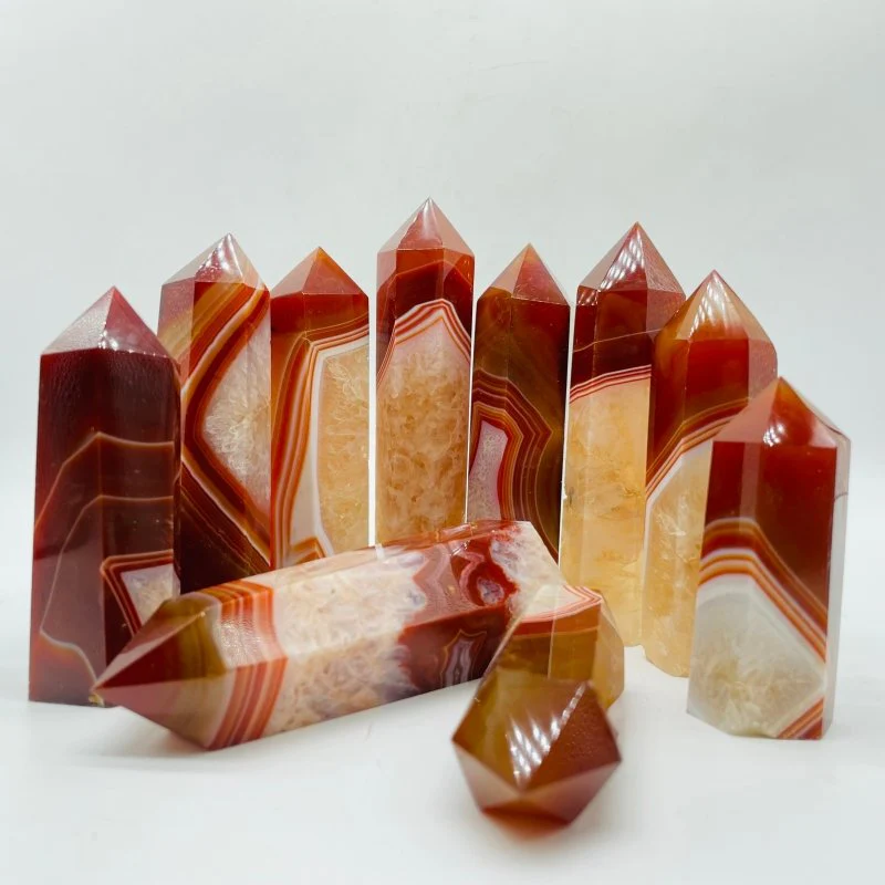 Carnelian Stripe Agate Mixed Quartz Points Wholesale - Image 3