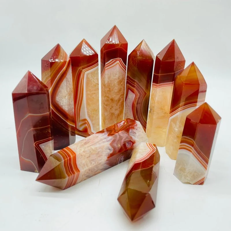 Carnelian Stripe Agate Mixed Quartz Points Wholesale - Image 4