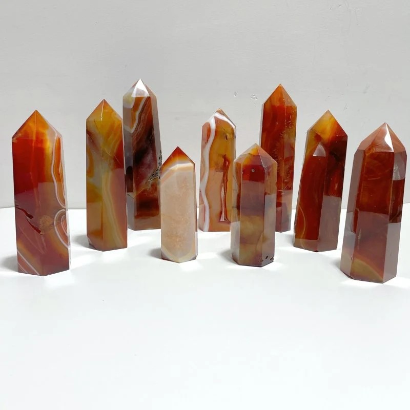 9 Pieces Large Carnelian Crystal Tower Clearance (defect)