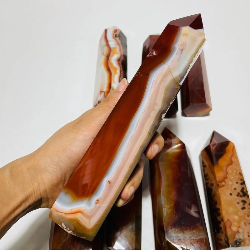 8 Pieces Fat Large Carnelian Points - Image 3