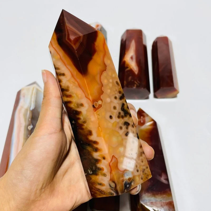 8 Pieces Fat Large Carnelian Points - Image 6
