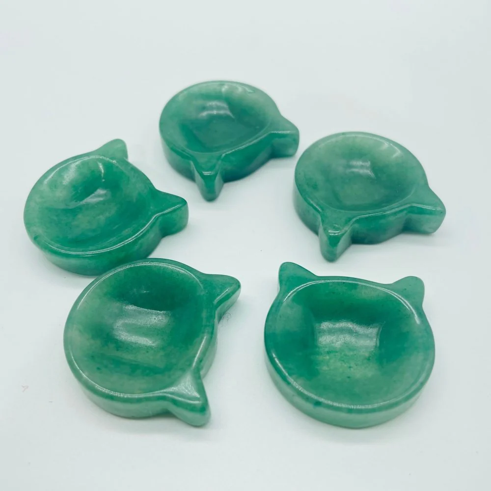 Cat Head Shape Aventurine& Rose Opalite (man made)Carving Wholesale - Image 3