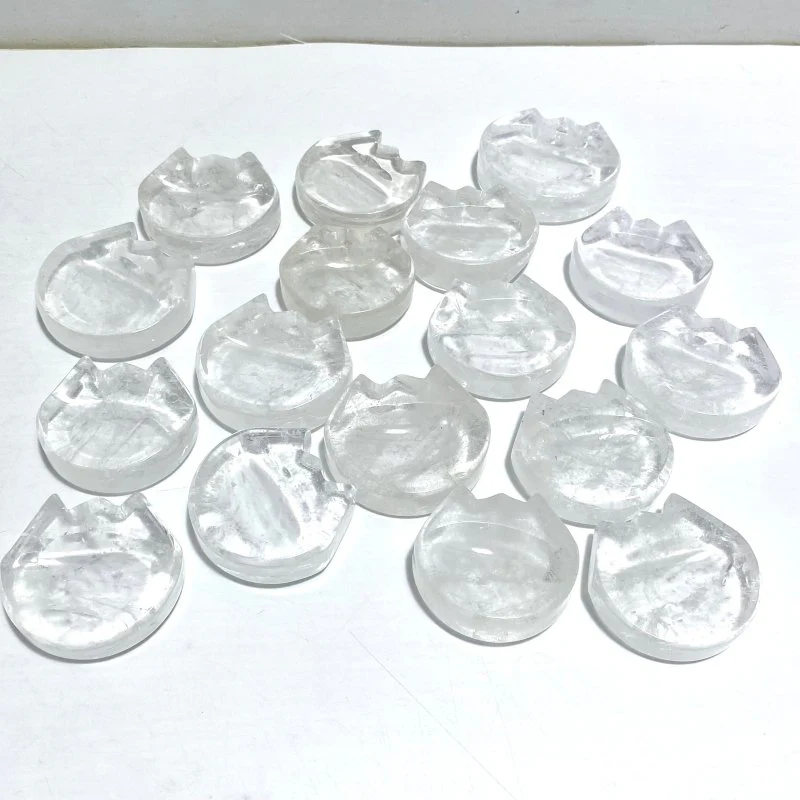 Cat Head Shape Clear Quartz Shallow Bowl Wholesale - Image 6