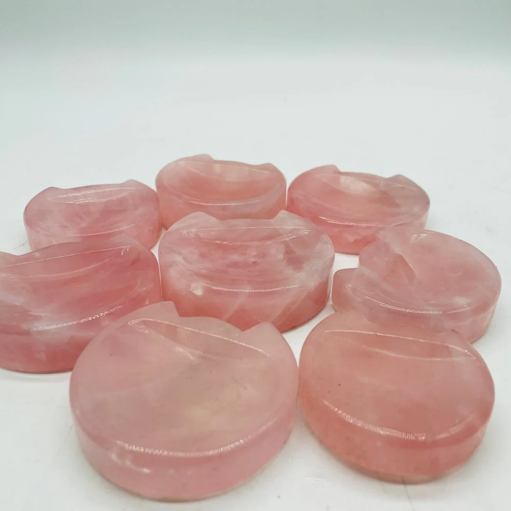 Cat Head Shape Madagascar Pink Rose Quartz Carving Wholesale - Image 3