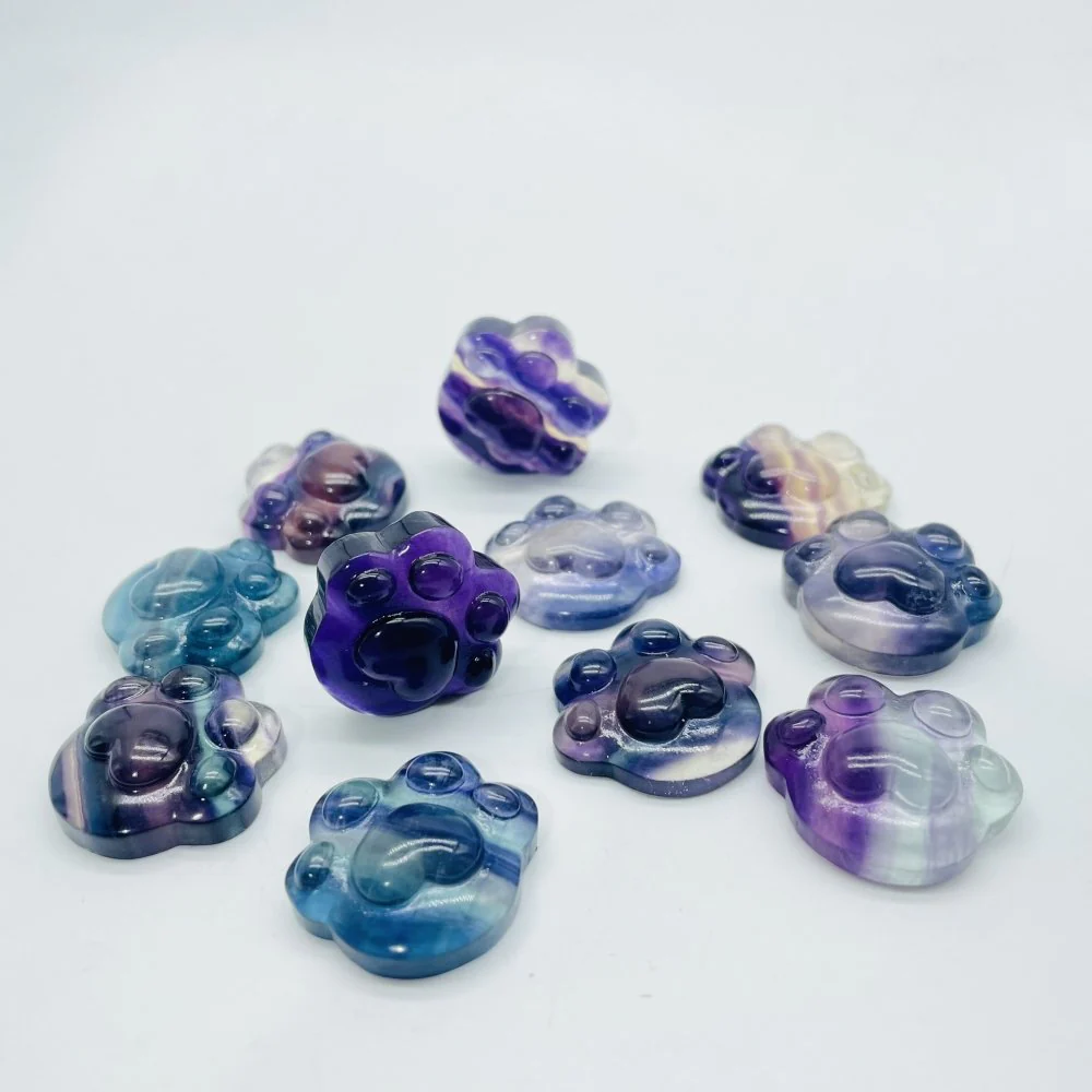 Cat Paws Feet Rainbow Fluorite Carving Wholesale - Image 2