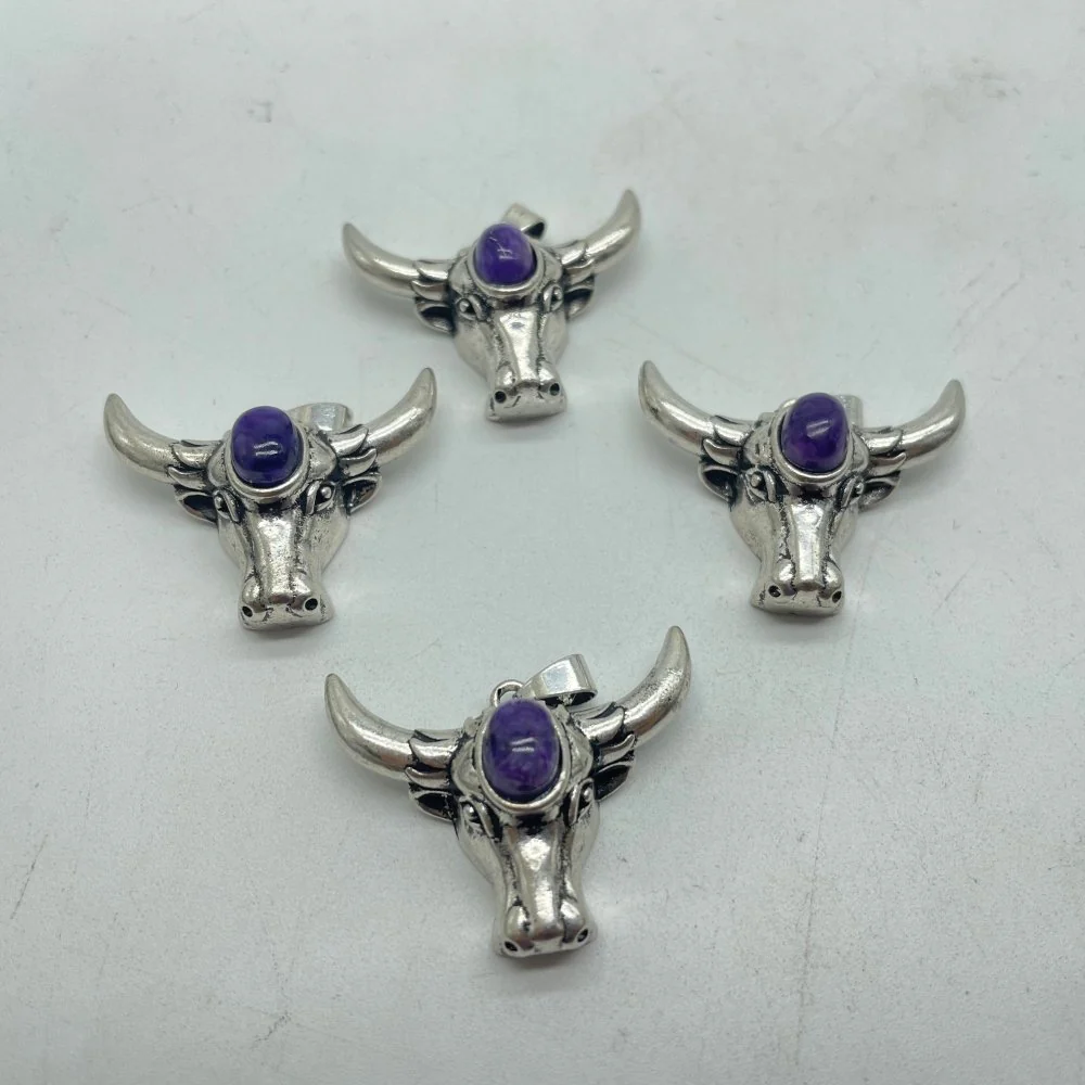 Cattle Head Pendant Wholesale Charoite Moonstone - Image 6