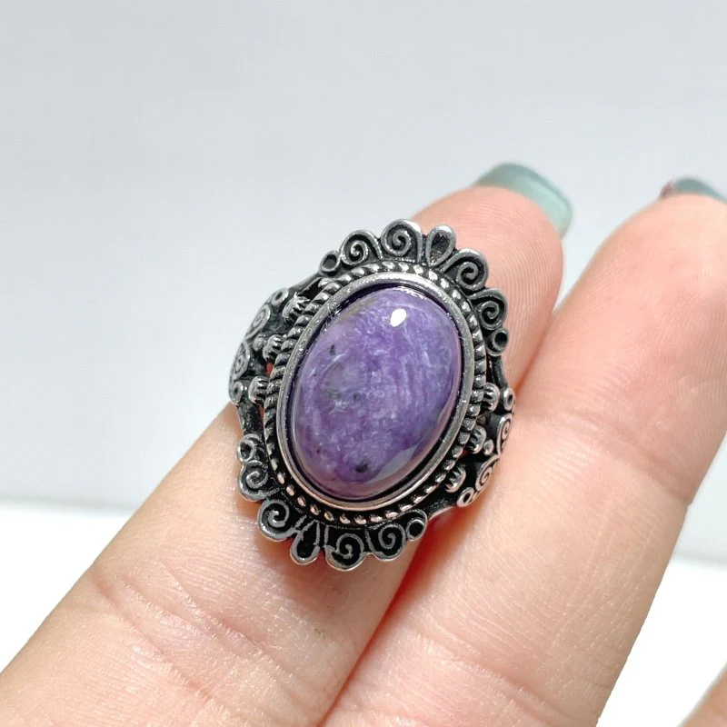 Beautiful 49 Pieces Charoite Different Styles Ring #1 - Image 5