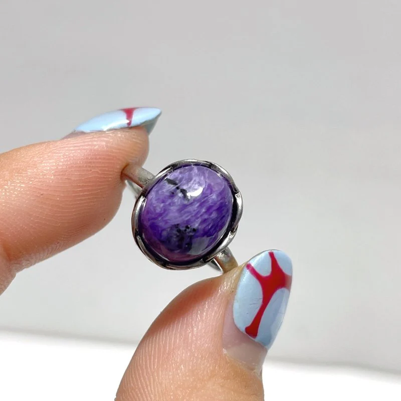 Beautiful 49 Pieces Charoite Different Styles Ring #1 - Image 6