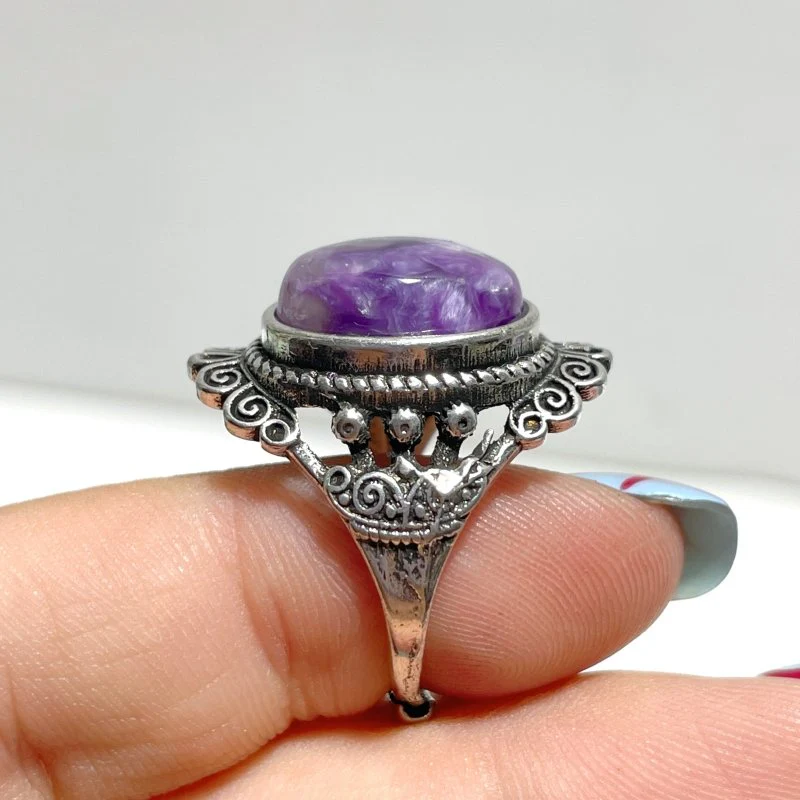 Beautiful 49 Pieces Charoite Different Styles Ring #1 - Image 7
