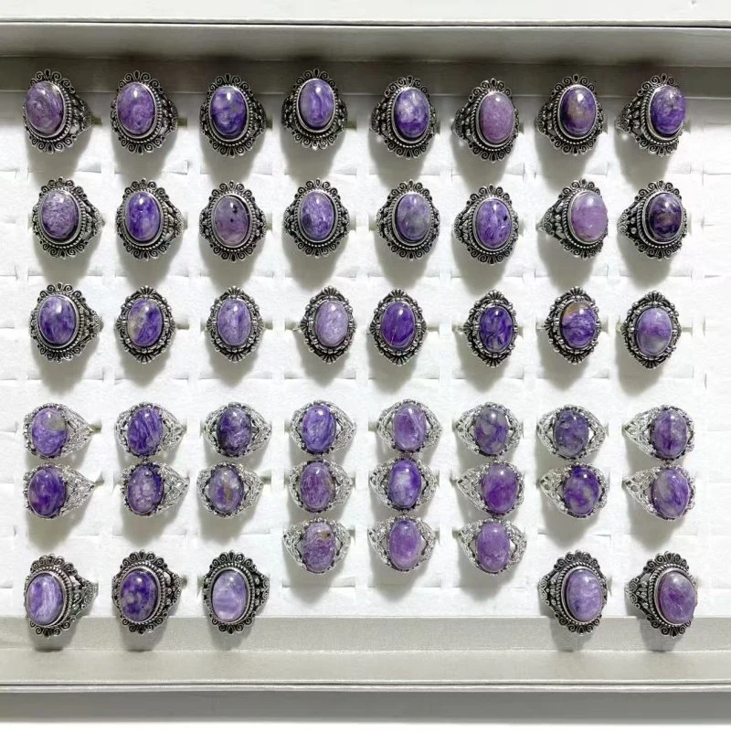 47 Pieces Charoite Different Styles Ring #2 - Image 2
