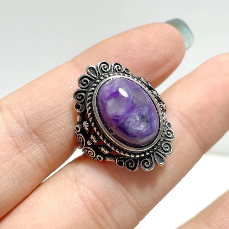 47 Pieces Charoite Different Styles Ring #2 - Image 3