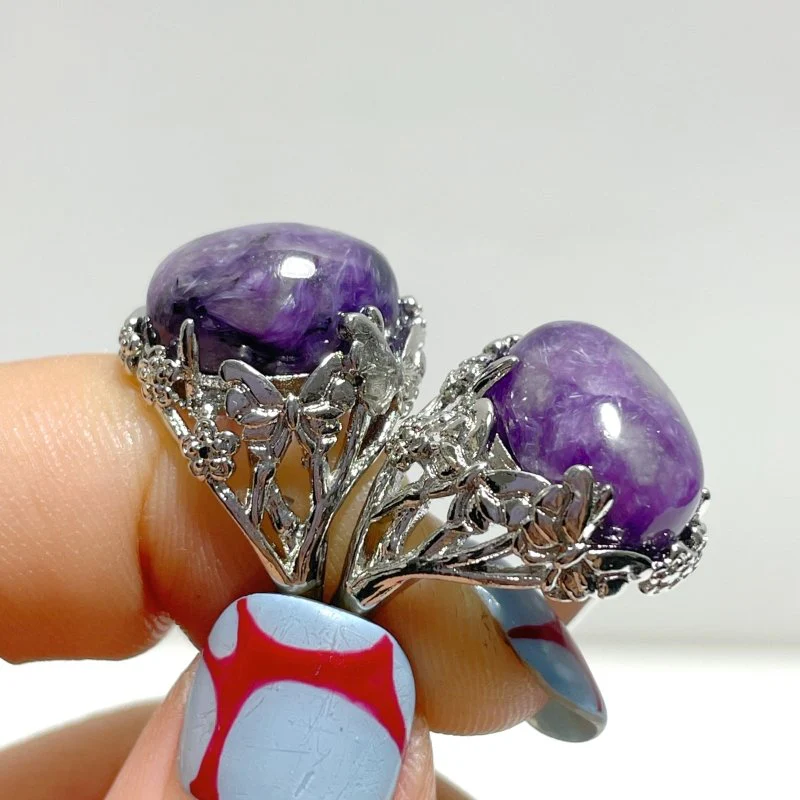 47 Pieces Charoite Different Styles Ring #2 - Image 4