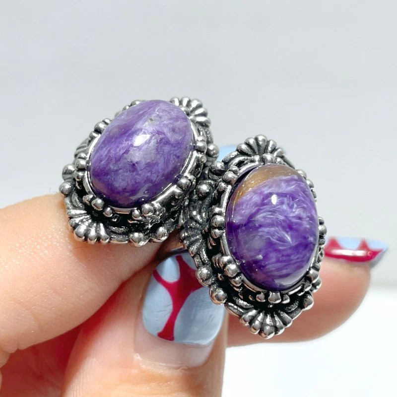 47 Pieces Charoite Different Styles Ring #2 - Image 6