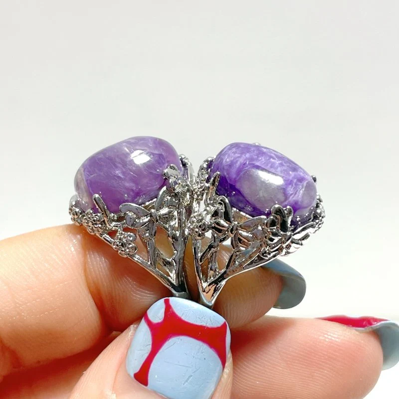 50 Pieces Charoite Different Styles Ring #3 - Image 5