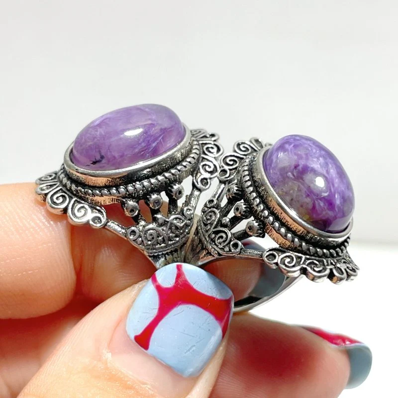 50 Pieces Charoite Different Styles Ring #3 - Image 7