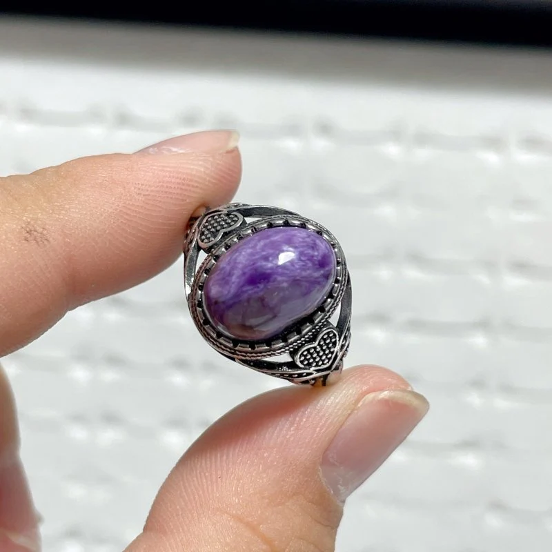 44 Pieces Charoite Different Styles Ring #4 - Image 2