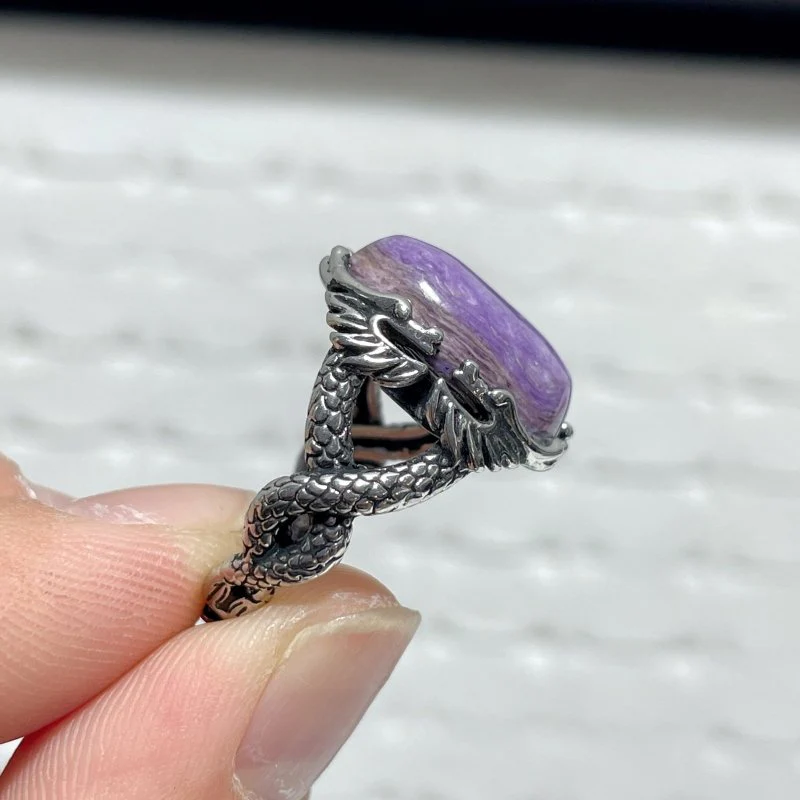 44 Pieces Charoite Different Styles Ring #4 - Image 3