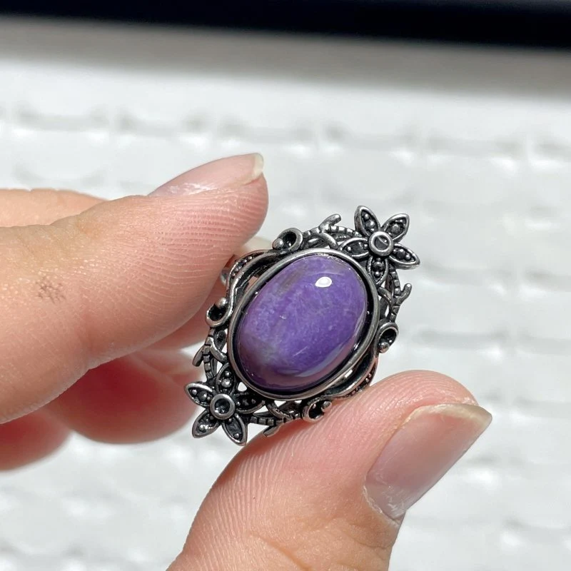 44 Pieces Charoite Different Styles Ring #4 - Image 4