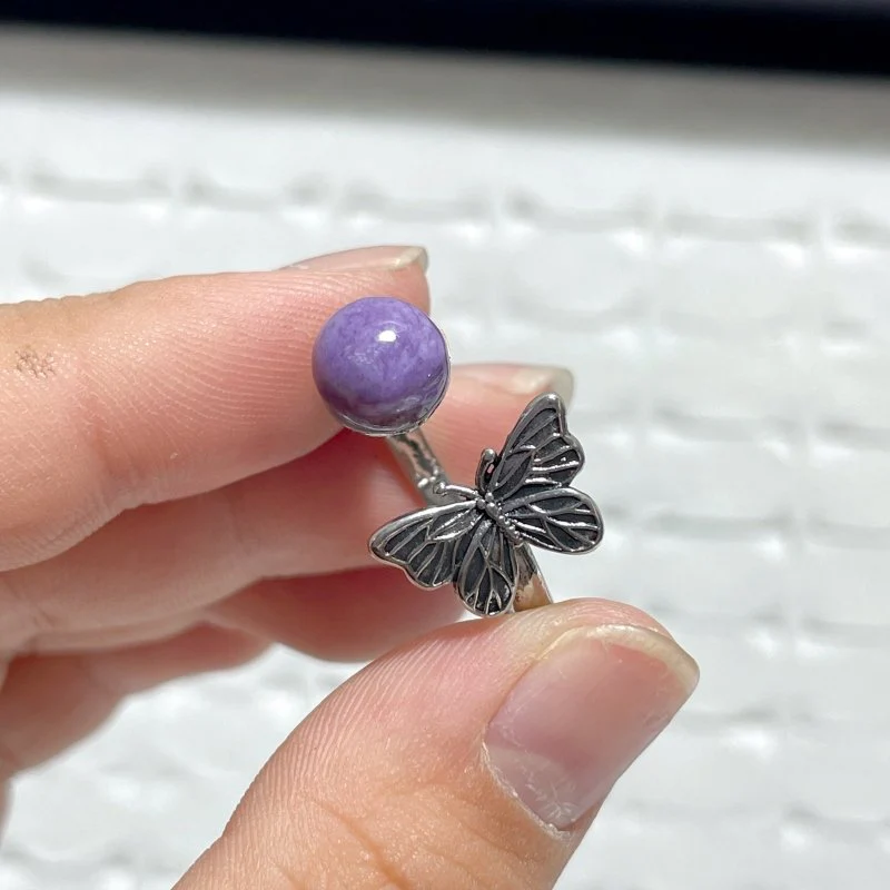 44 Pieces Charoite Different Styles Ring #4 - Image 5
