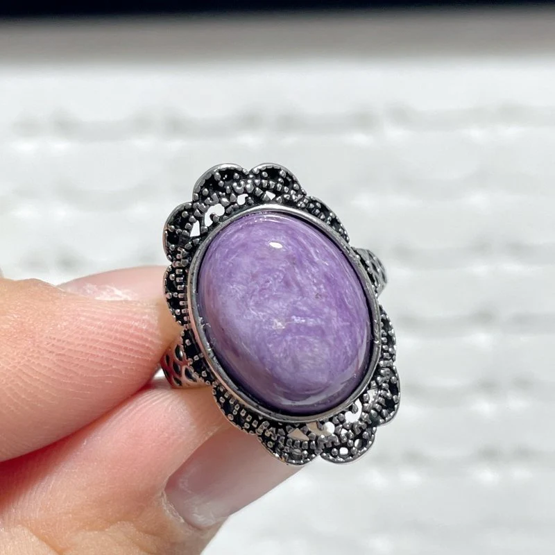 43 Pieces Charoite Different Styles Ring #5 - Image 2